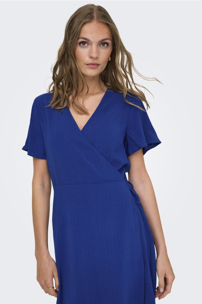 ONLCALI LIFE S/S MIDI WRAP DRESS WV 15269622 Mazarine Blue